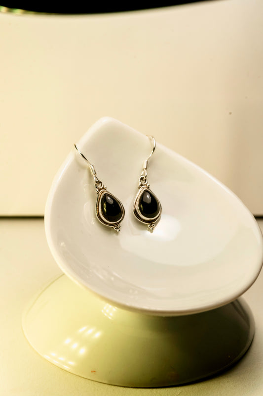 Vintage Black onyx Earrings