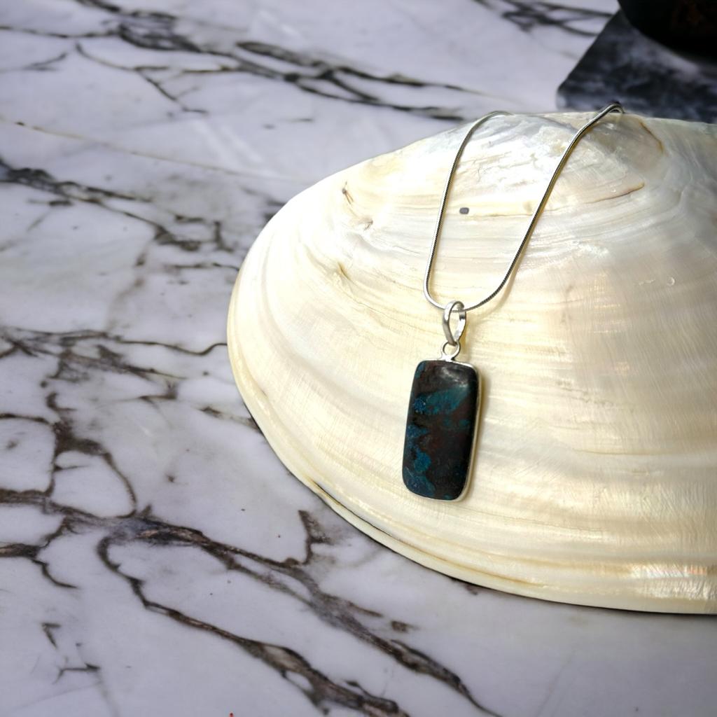 Natural Chrysowla Pendant